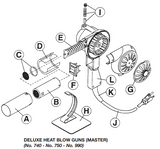 Crain Deluxe Heat Blow Guns Replacement Parts - Nos. 740 750 990