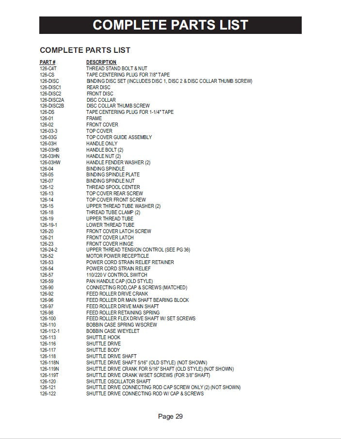 National 155 Double Pull Binding BruteNational 155 Double Pull Binding Brute Replacement Parts 5