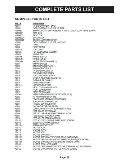 National 155 Double Pull Binding BruteNational 155 Double Pull Binding Brute Replacement Parts 5