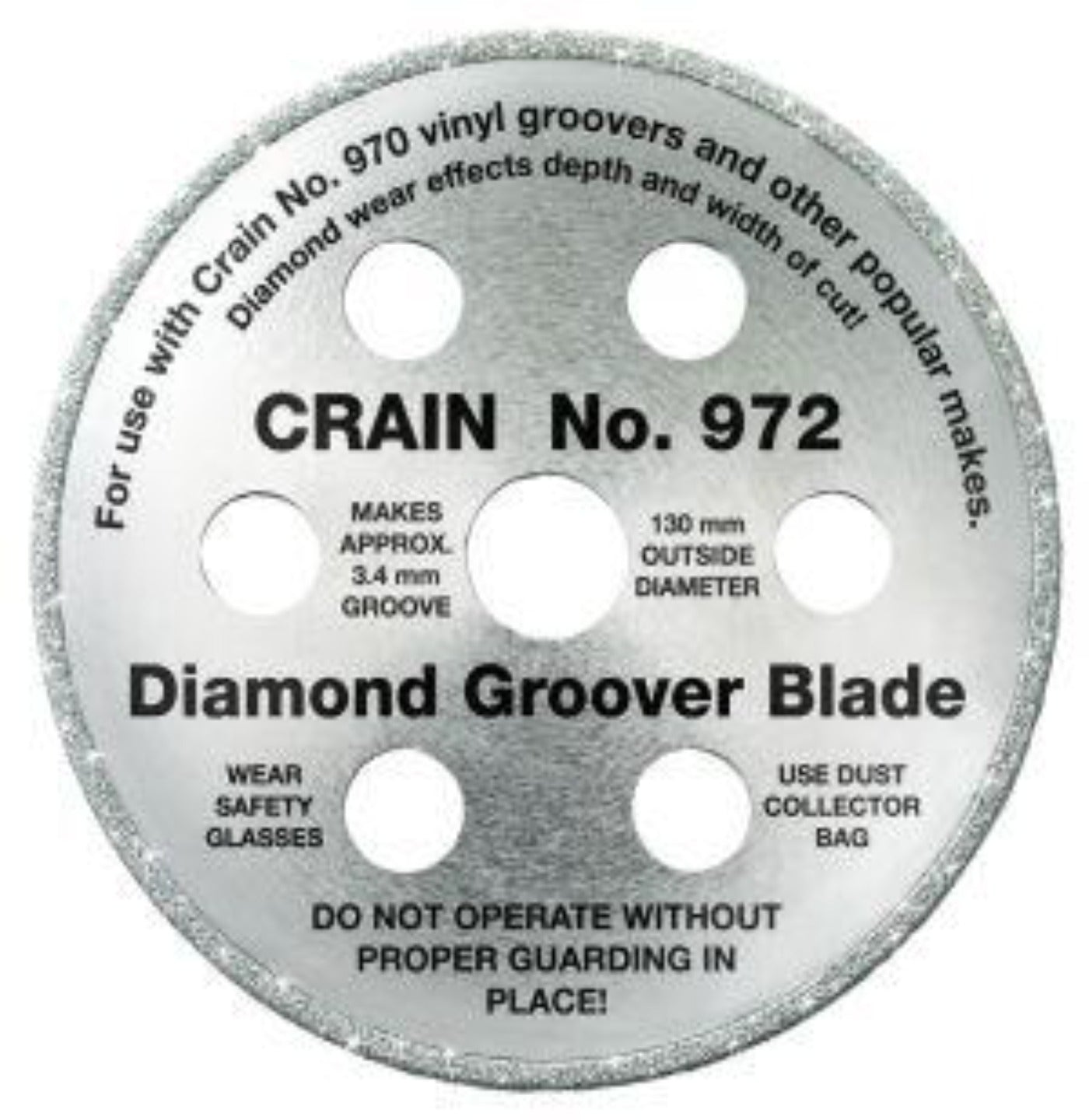 Crain 972 Diamond Groover Blade 130 mm continuous diamond rim for safety vinyl floor grooving