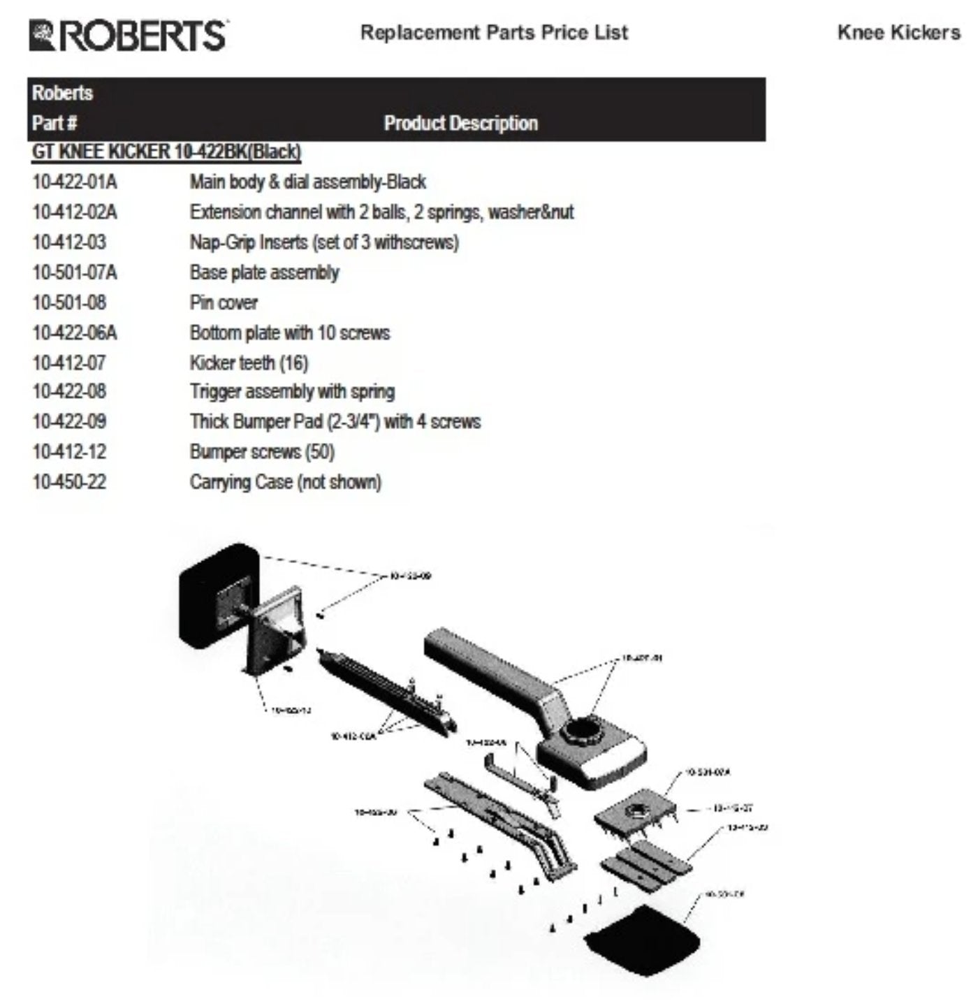 Roberts 10-412 Knee Kicker - carpet stretcher tool