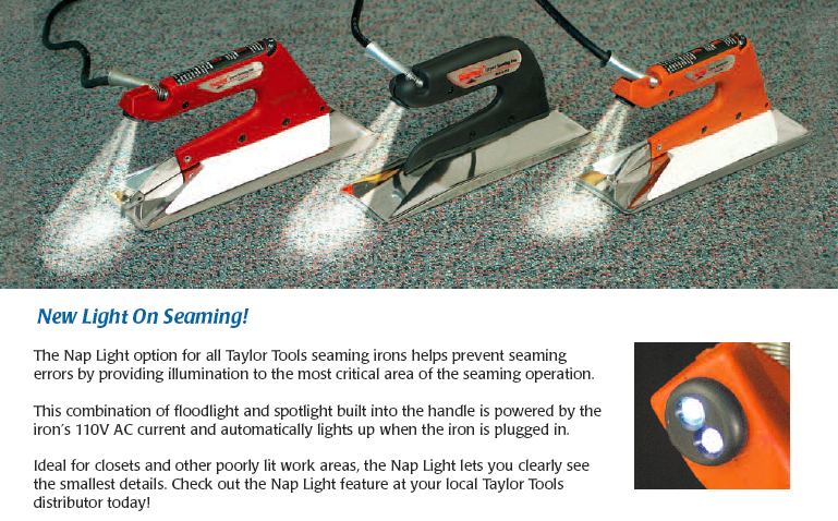 Taylor Tools Carpet Seaming Iron with Light